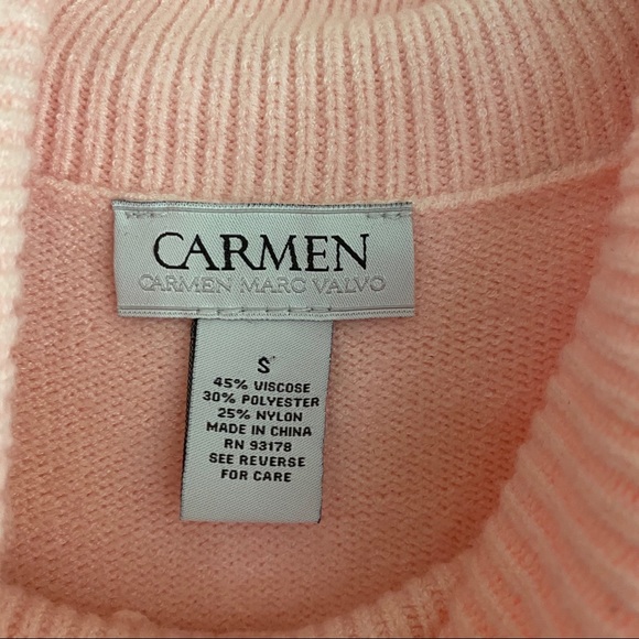 CARMEN MARC VALVO pink rollneck sleeveless sweater - Picture 11 of 12